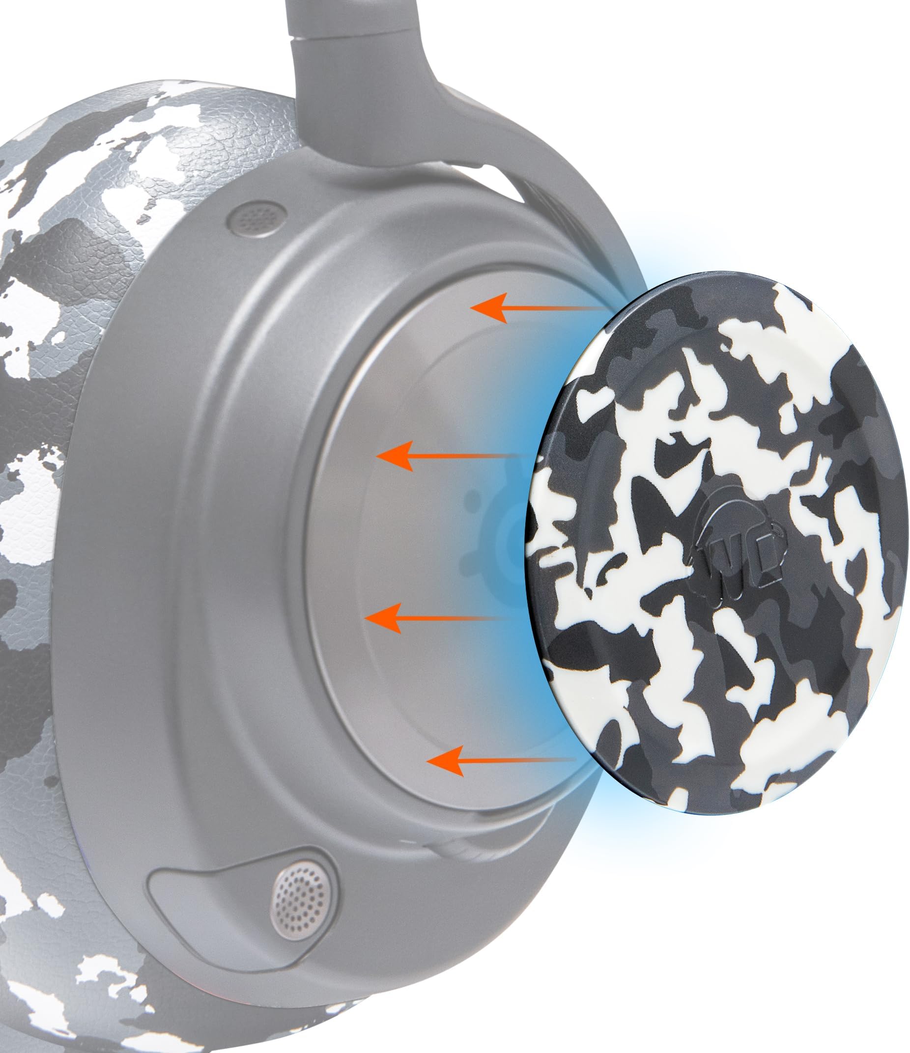 Side Speaker Plates for Arctis Nova Headsets Made by Wicked Cushions | Fits Arctis Nova Pro Wireless, Pro Wired, Nova 7, 7X, 7P | Designs Perfectly Match WC Headbands & Earpads | Snow Camo