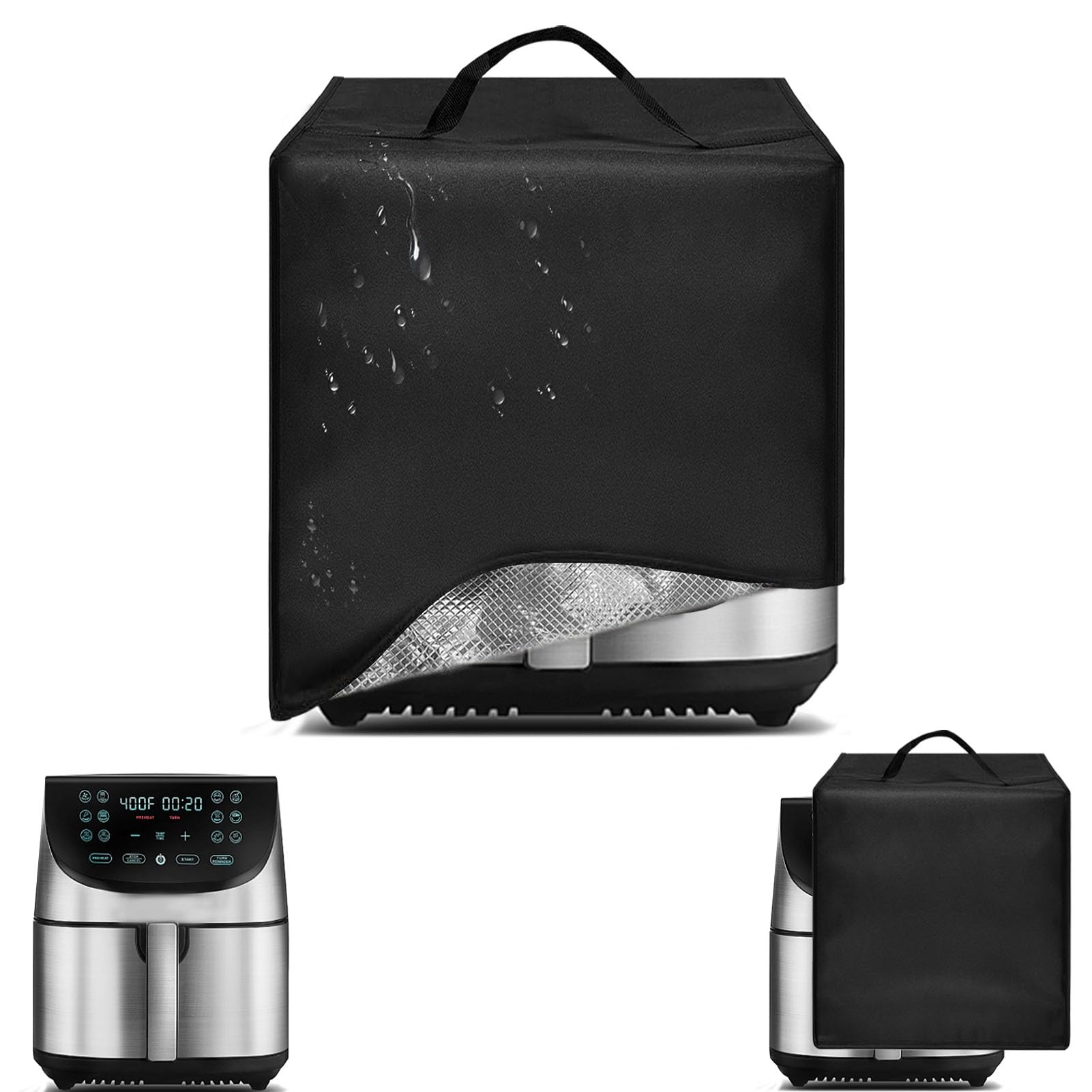 Air Fryer Cover Dust Cover for Gourmia Air Fryer Oven Digital Display 8 Quart Large AirFryer Cooker GAF838 14.5"*11.2"*13.4" Heat-Resistant Waterproof Dust-proof Kitchen Appliance Covers