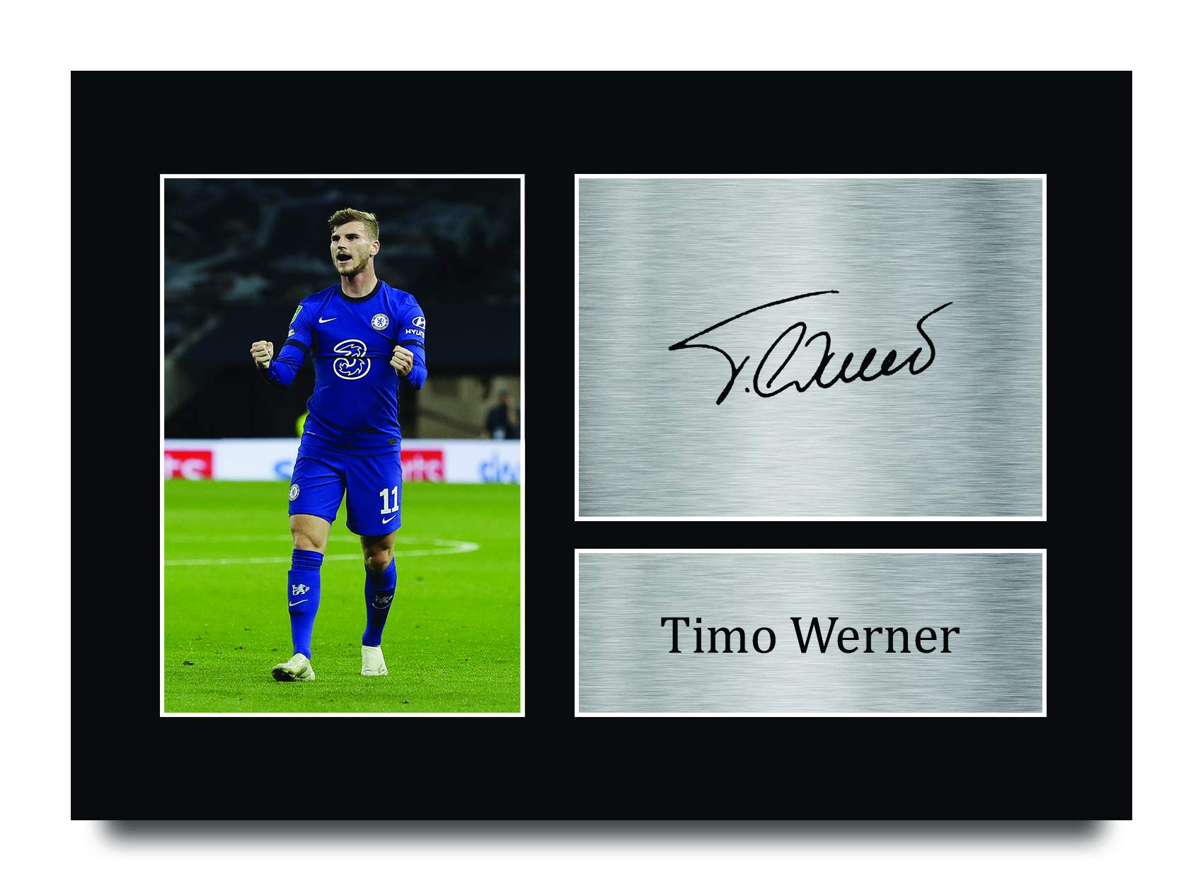 HWC Trading A4 Timo Werner Chelsea Presents Printed Signed Autograph Picture for Fans and Supporters - A4