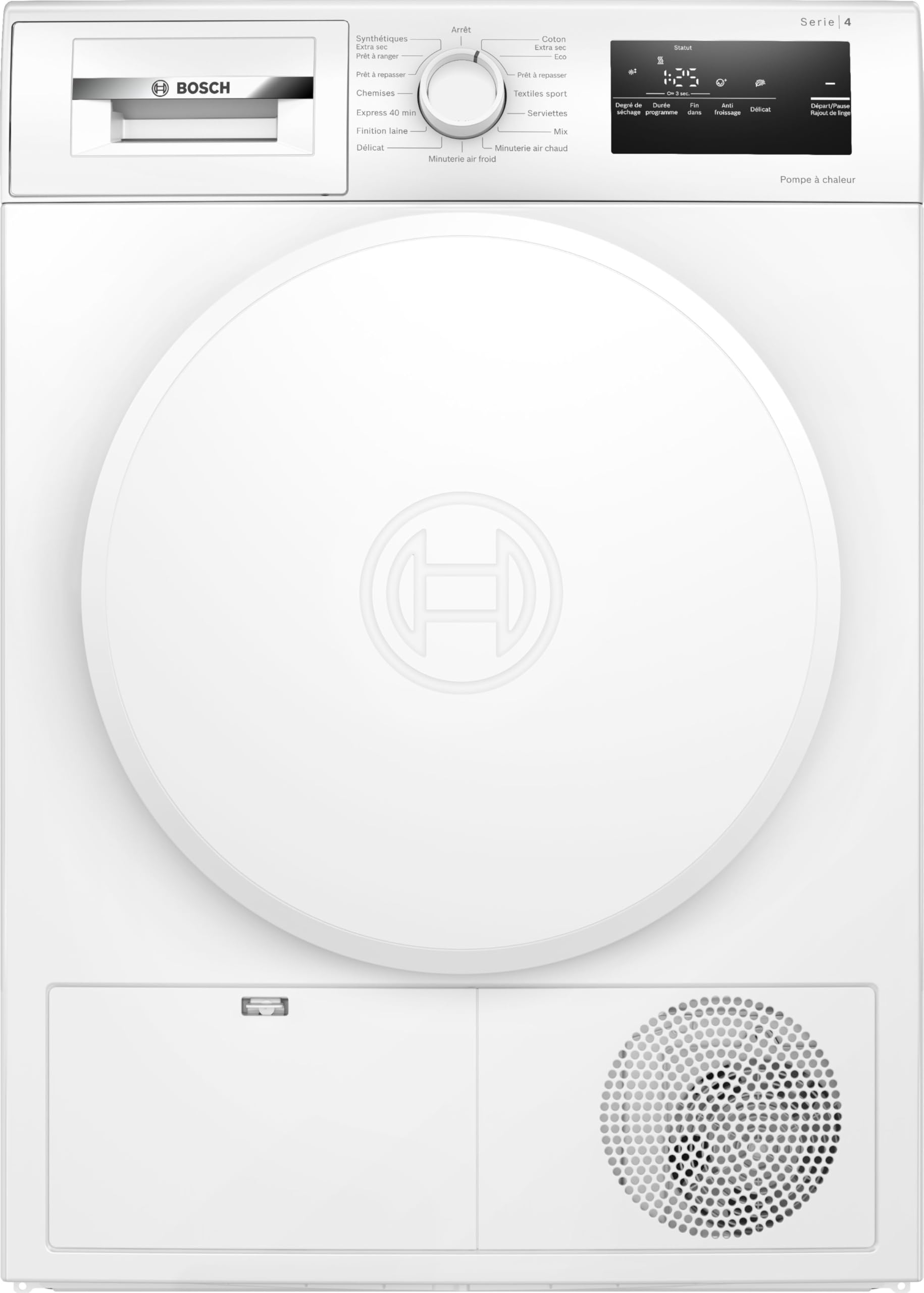 Bosch Série 4 Sèche linge Pompe à chaleur 8 kg Blanc WTH8300DFR