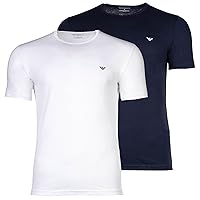 Emporio Armani 2-Pack Crew Neck T-Shirt, Blu/Bianco