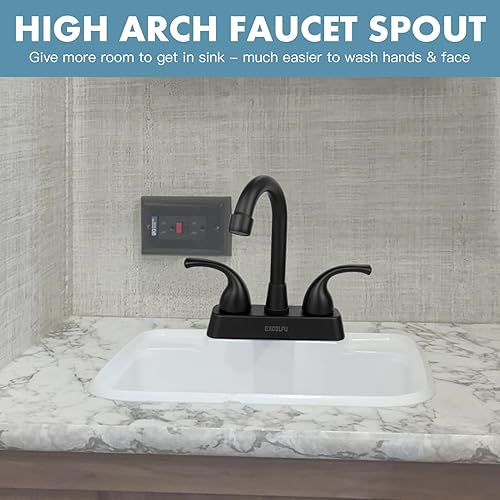 Miniatura 10 de Grifo de baño para autocaravana, 4 pulgadas, repuesto para lavabo de baño, autocaravana, remolque de viaje, barco con manijas de palanca clásicas