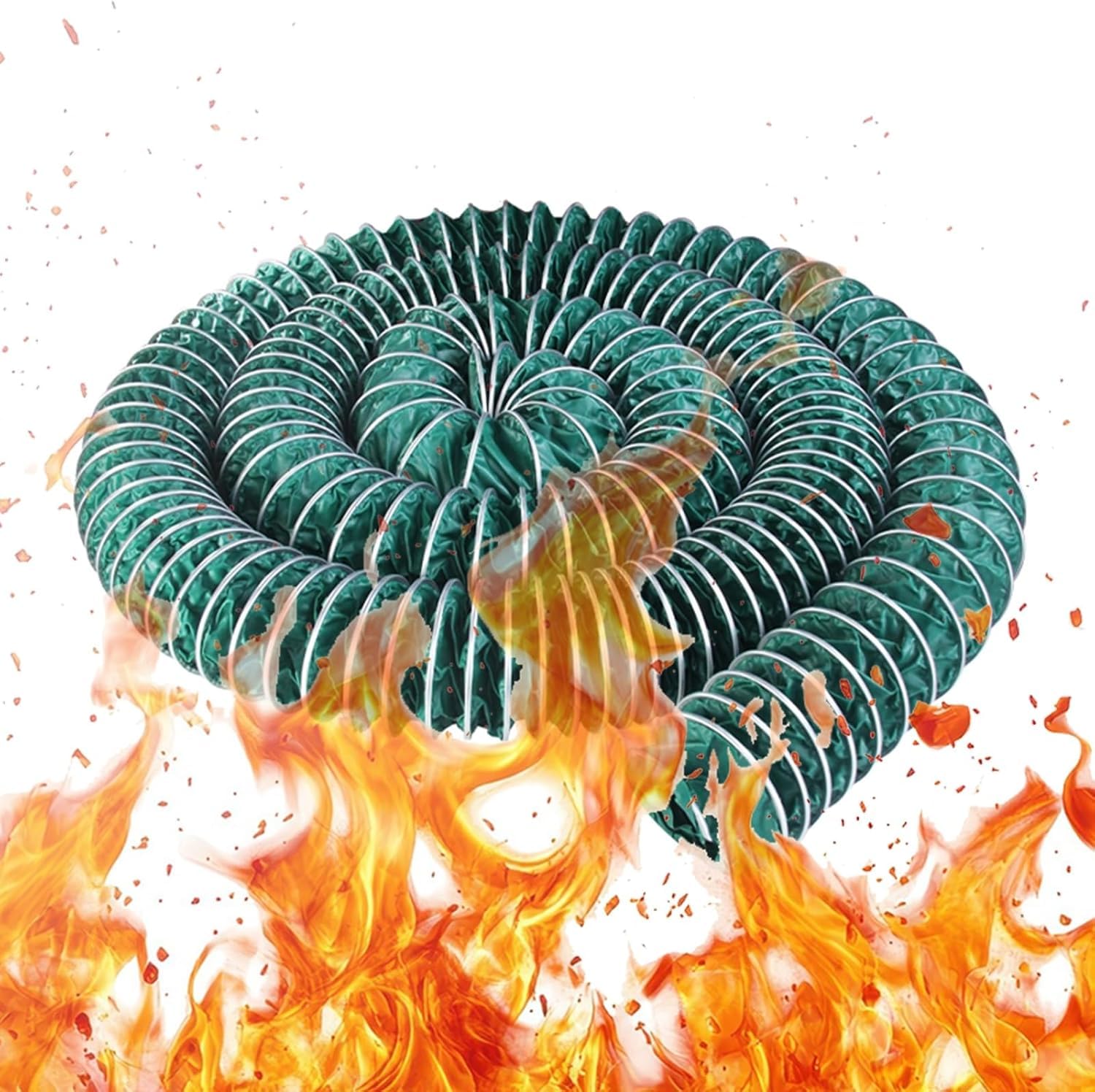Condotto di ventilazione in tessuto e filo acciaio a tre prove | Lunghezza 3-16 piedi, diametri multipli for AC, ventilatore, scarico: ventilazione industriale(L 1m/3ft,100mm/3.9in)