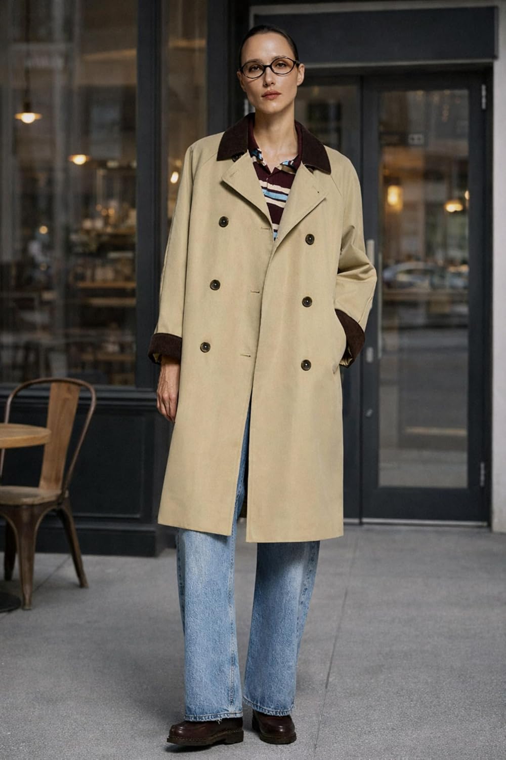 Orolay Women's Oversized Double Breasted Trench Coat Casual Barn Jacket Long Windproof Outerwear - Image 2