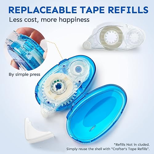 Miniatura 7 de Paquete de 6 rodillos de cinta adhesiva de doble cara, 0.315 in x 315 pulgadas, dispensador de cinta adhesiva permanente para álbumes de recortes,