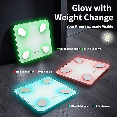 Miniatura 2 de Scale for Body Weight, Digital Weight Scale with Color-Changing, Most Accurate to 0.2lb, Bluetooth Bathroom Scale with Bmi, Body Fat, Muscle Mass,