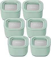Vista 64 de Caraway Set de 2 piezas de recipientes de vidrio para almacenamiento de alimentos - (2) recipientes de vidrio de 1.75 tazas - Vidrio recubierto