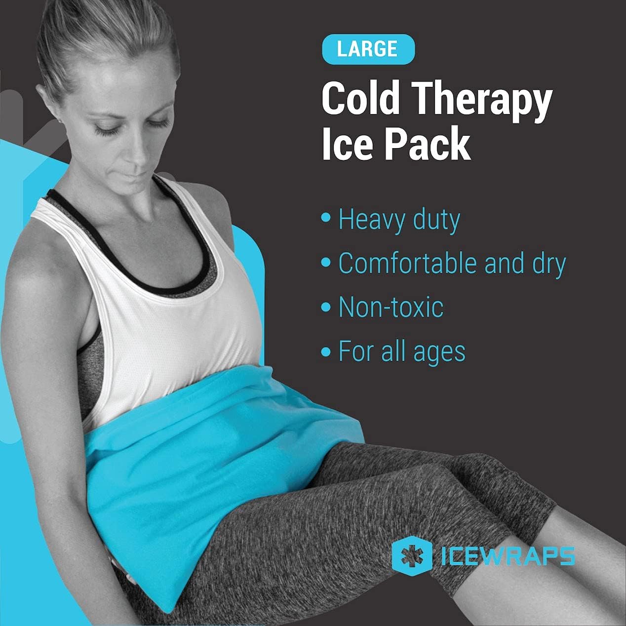 Promo 40% OFF IceWraps Cold Therapy Clay Pack with Cover (Oversized 12”x21”) | Clay Ice Pack for Injuries - Reusable | Large Cold Pack for Back, Chest, Hip, Abdomen, or Knees | Long-Lasting Cooling Effect