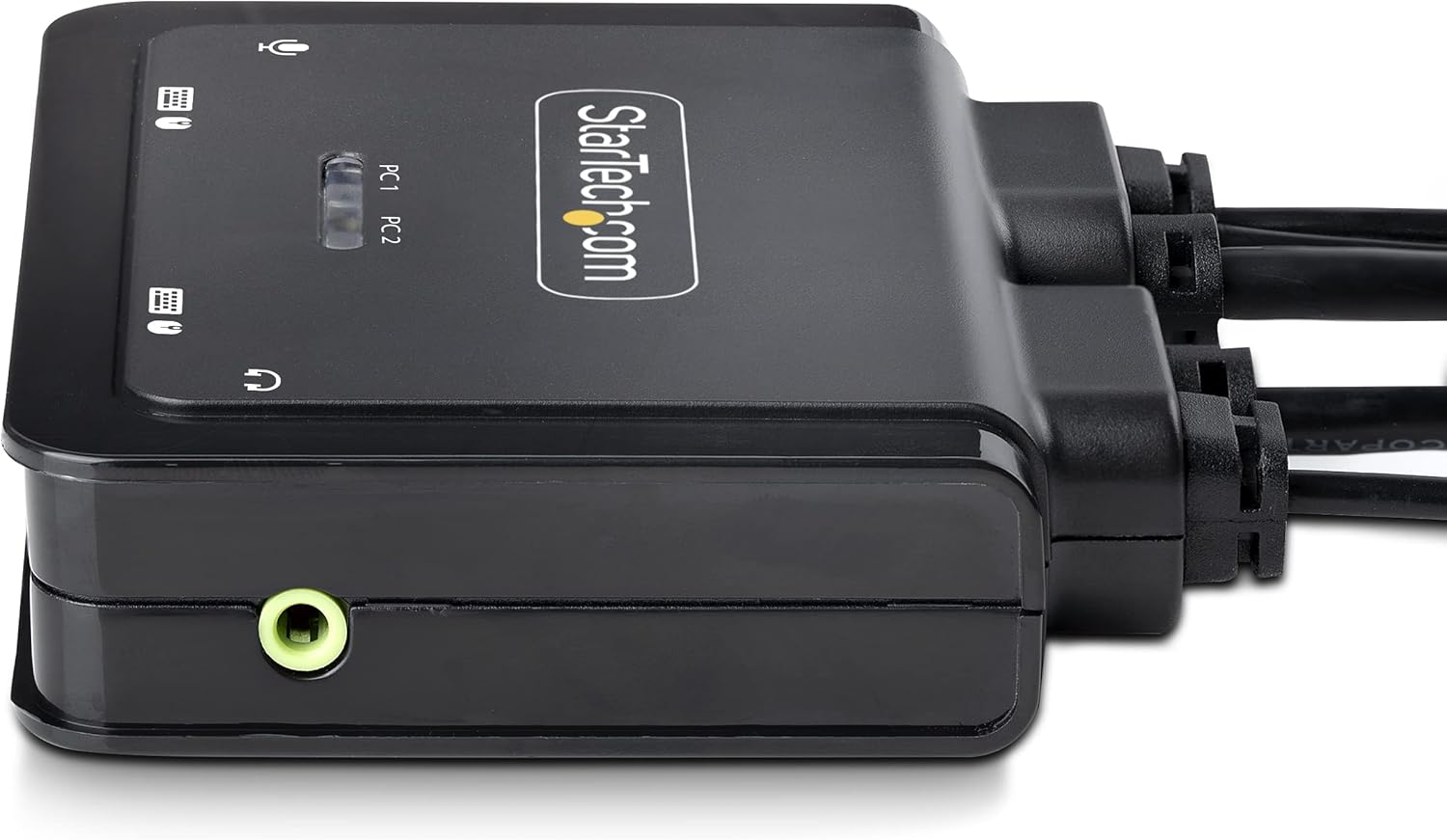 StarTech.com 2-Port Hybrid USB-C DisplayPort Cable KVM Switch, 4K 60Hz, Compact KVM with 6ft/1.8m USB-A/DP/Audio & 4ft/1.2m USB-C Integrated Cables, Bus Powered, Hotkey Switching (C2-D46-UAC-CBL-KVM)