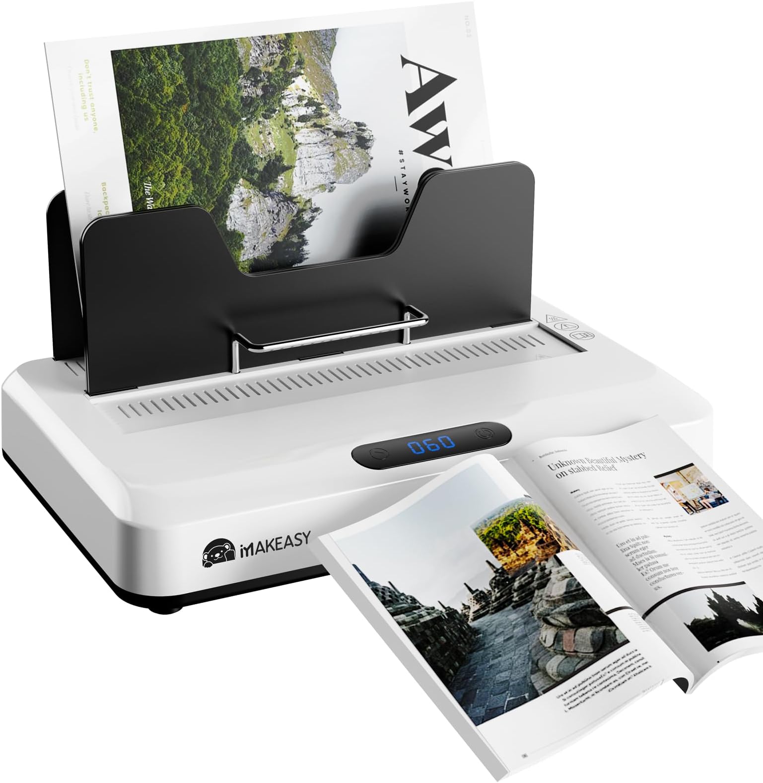 MAKEASY Thermal Binding Machine 500 Sheets Capacity with 10PCS Binding Covers, Digital Touch Panel, Air Cooling, Electric Thermal Binder for A4//A5/Letter Size Documents