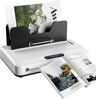 MAKEASY Thermal Binding Machine 500 Sheets Capacity with 10PCS Binding Covers, Digital Touch Panel, Air Cooling, Electric Thermal Binder for A4//A5/Letter Size Documents