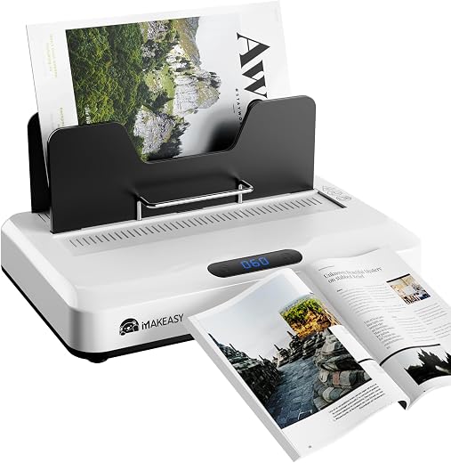 MAKEASY Thermal Binding Machine 500 Sheets Capacity, Digital Touch Panel, Air Cooling, Electric Thermal Binder for A4//A5/...