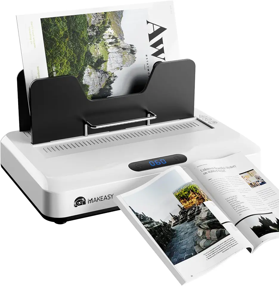 MAKEASY Thermal Binding Machine 500 Sheets Capacity with 10PCS Binding Covers, Digital Touch Panel, Air Cooling, Electric Thermal Binder for A4//A5/Letter Size Documents