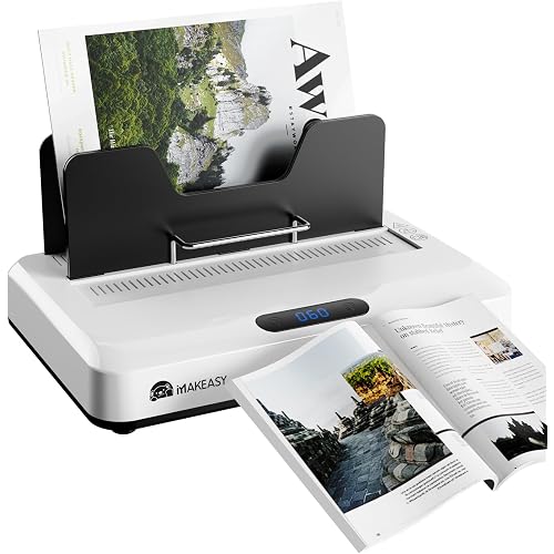 MAKEASY Thermal Binding Machine 500 Sheets Capacity with 10PCS Binding Covers, Digital Touch Panel, Air Cooling, Electric Thermal Binder for A4//A5/Letter Size Documents