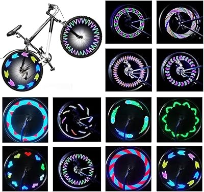 Rottay Bike Wheel Lights, Bicycle Wheel Lights Waterproof RGB Ultra Bright Spoke Lights 14-LED 30pcs Changes Patterns -Saf...