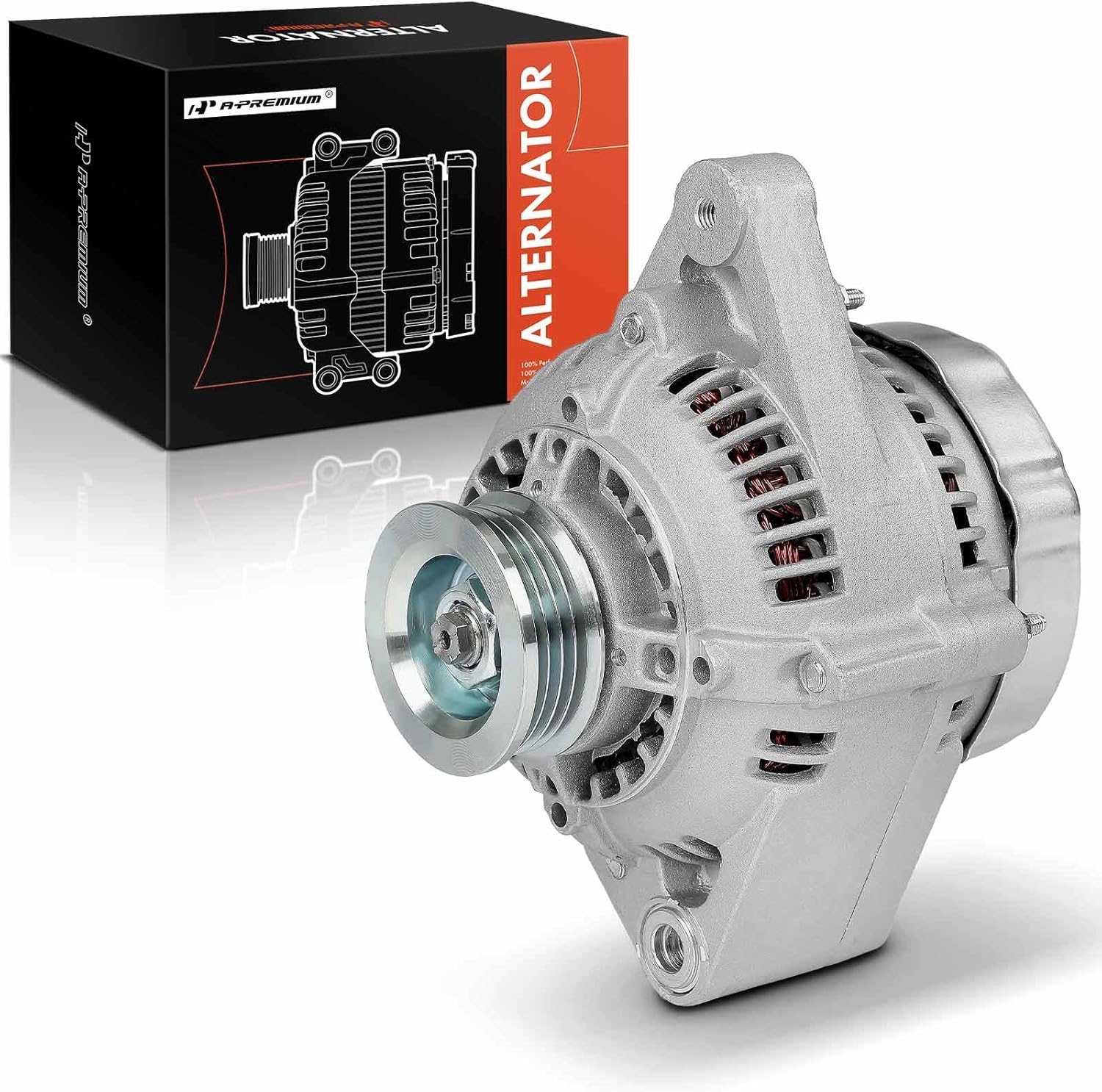 A-Premium Alternator Compatible with Toyota 4Runner 1993-1995, Pickup 1993-1995, T100 1993-1994, 3.0L, 12V 60A 4-Groove Pulley Clockwise, Replace# 2706065040, 2706065050