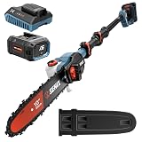 SENIX 10' Cordless Pole Saw, 60V Max 3.0Ah Battery Powered, Carbon Fiber Telescoping Pole...