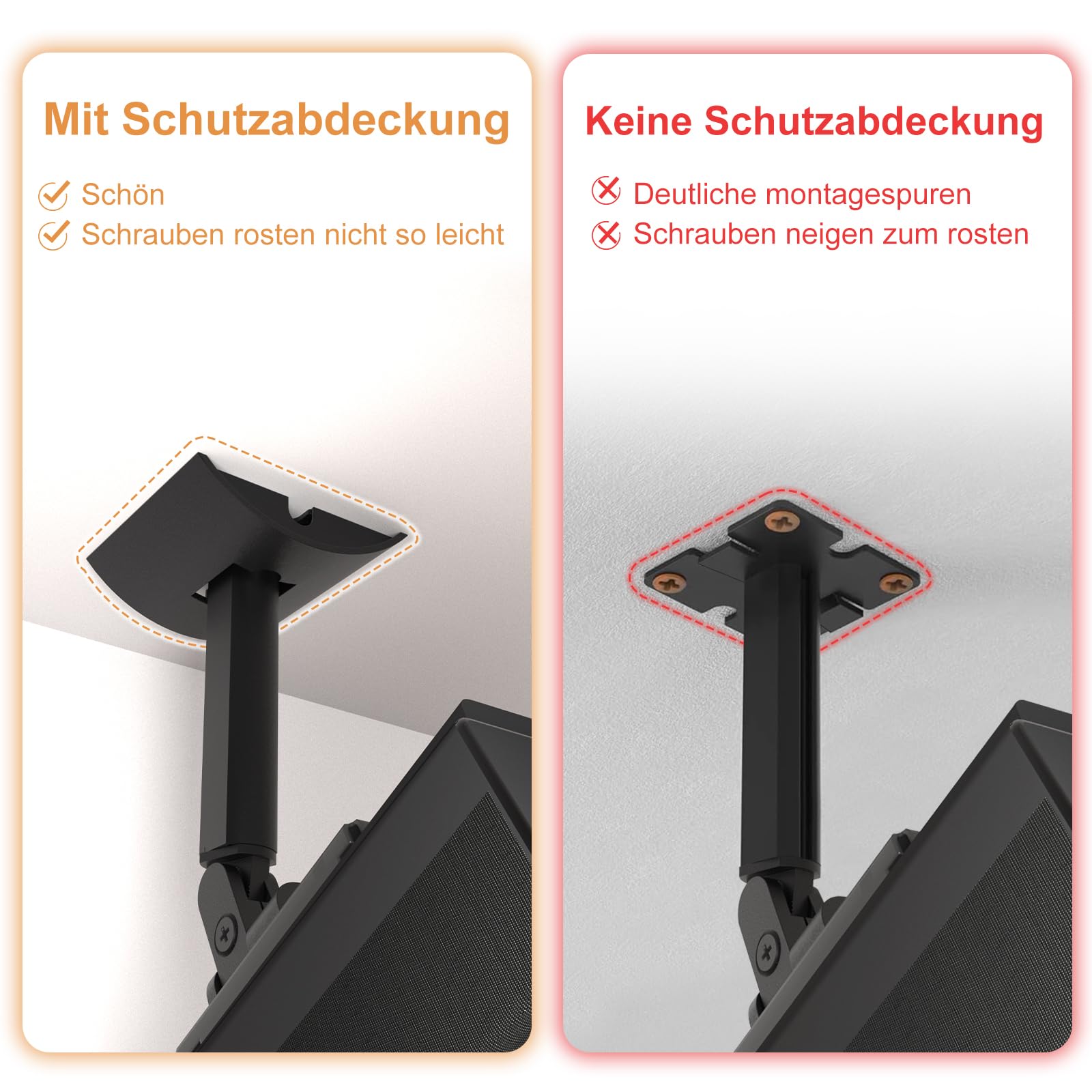Lot de 2 supports muraux et de plafond pour haut-parleurs Bose UB-20, UB-20 Series II, WB-50 II, Lifestyle Serie, Soundtouch, angle réglable, noir