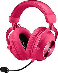 Headset Gamer Sem Fio Logitech G PRO X 2 LIGHTSPEED Com Microfone Removível, Drivers de Grafeno 50mm, Conexão Bluetooth, USB e 3,5 mm, Compatível com PC, PS5, PS4, Switch - Rosa Magenta