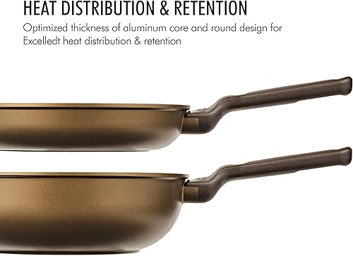 Miniatura 5 de Sartén antiadherente para wok Glam de 12 pulgadas, sartén multicapa con revestimiento inoble, libre de PFOA y PFOS, sartenes para tortillas