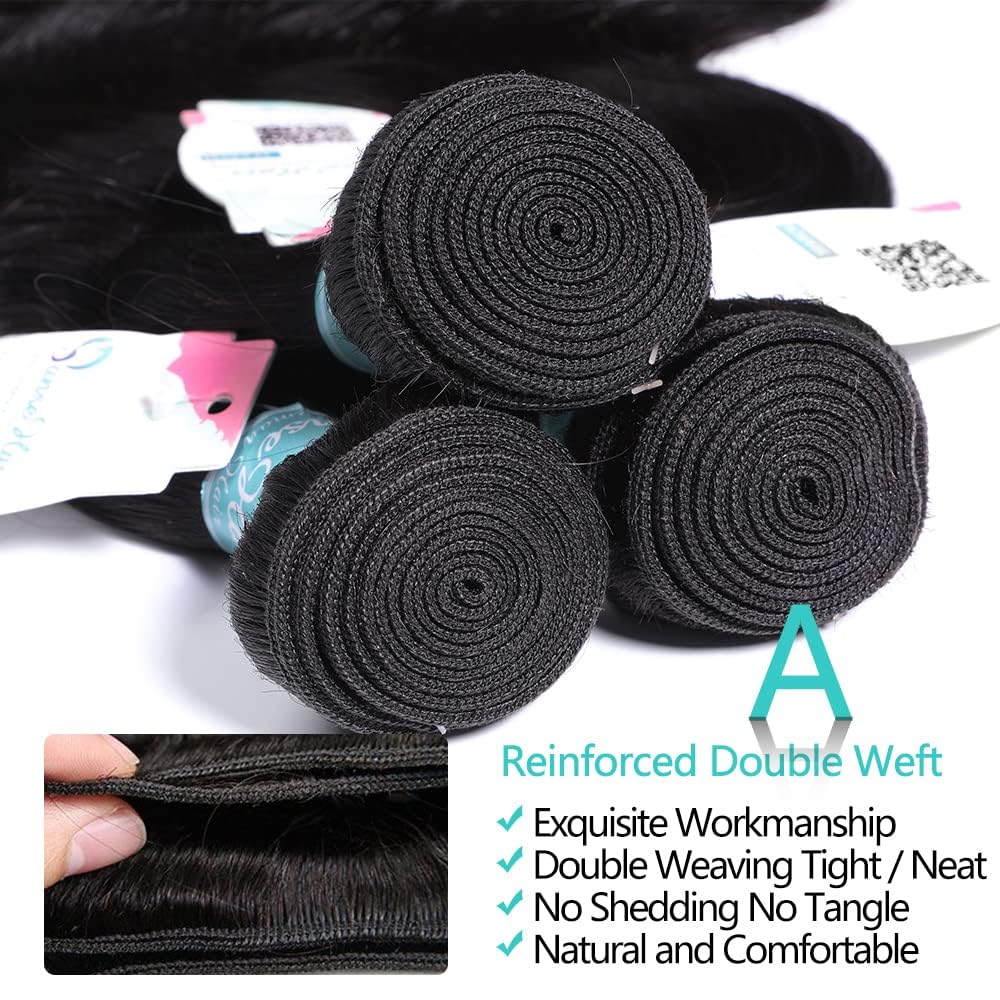 Peruvian Straight Human Hair Single Bundles 10A Unprocessed Virgin Straight Hair Bundles 100% Human Hair Peruvian 1B Weave Bundles 20 Inch 100G for Women…