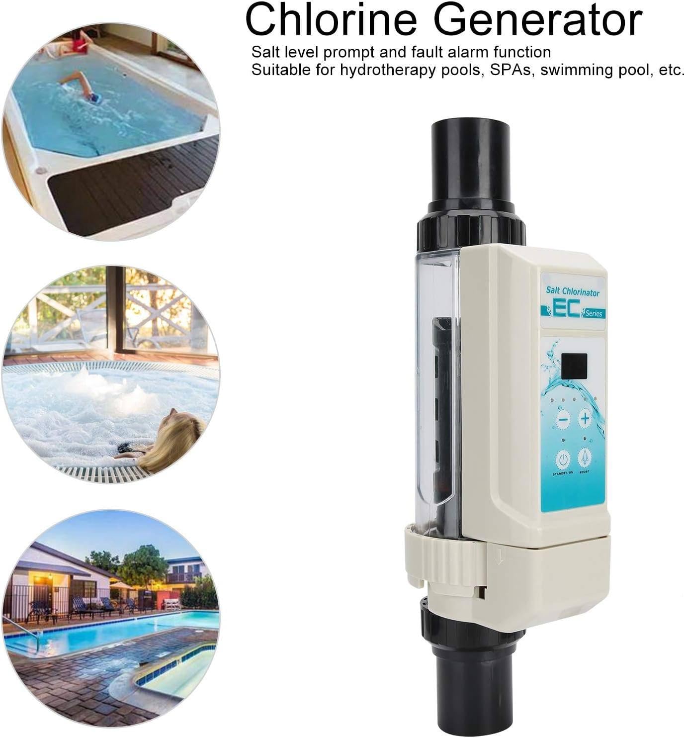 TAHALI Cellule de chlorinateur d'eau salée, système de chlorinateur de sel, générateur de Chlore, électrolyseur Chlorinateur de sel de Piscine, électrolyseur de Chlore,EC12