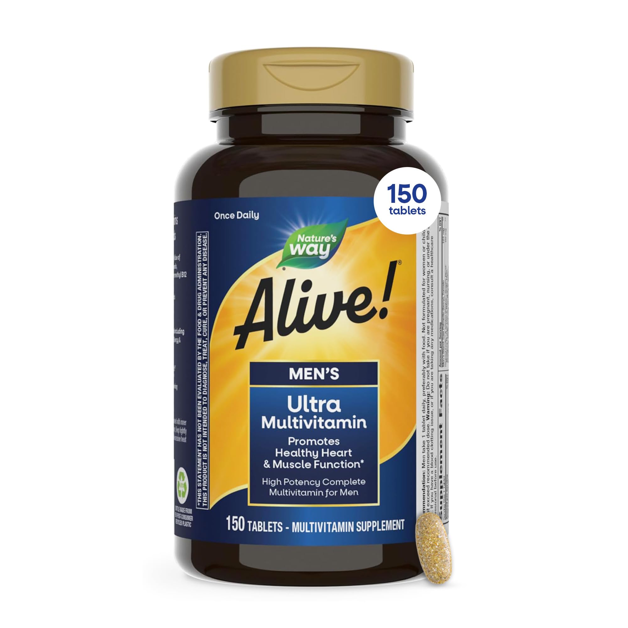 Nature's Way Alive! Men’s Daily Ultra Potency Multivitamin Tablets, 150 ct 150 Count (Pack of 1)