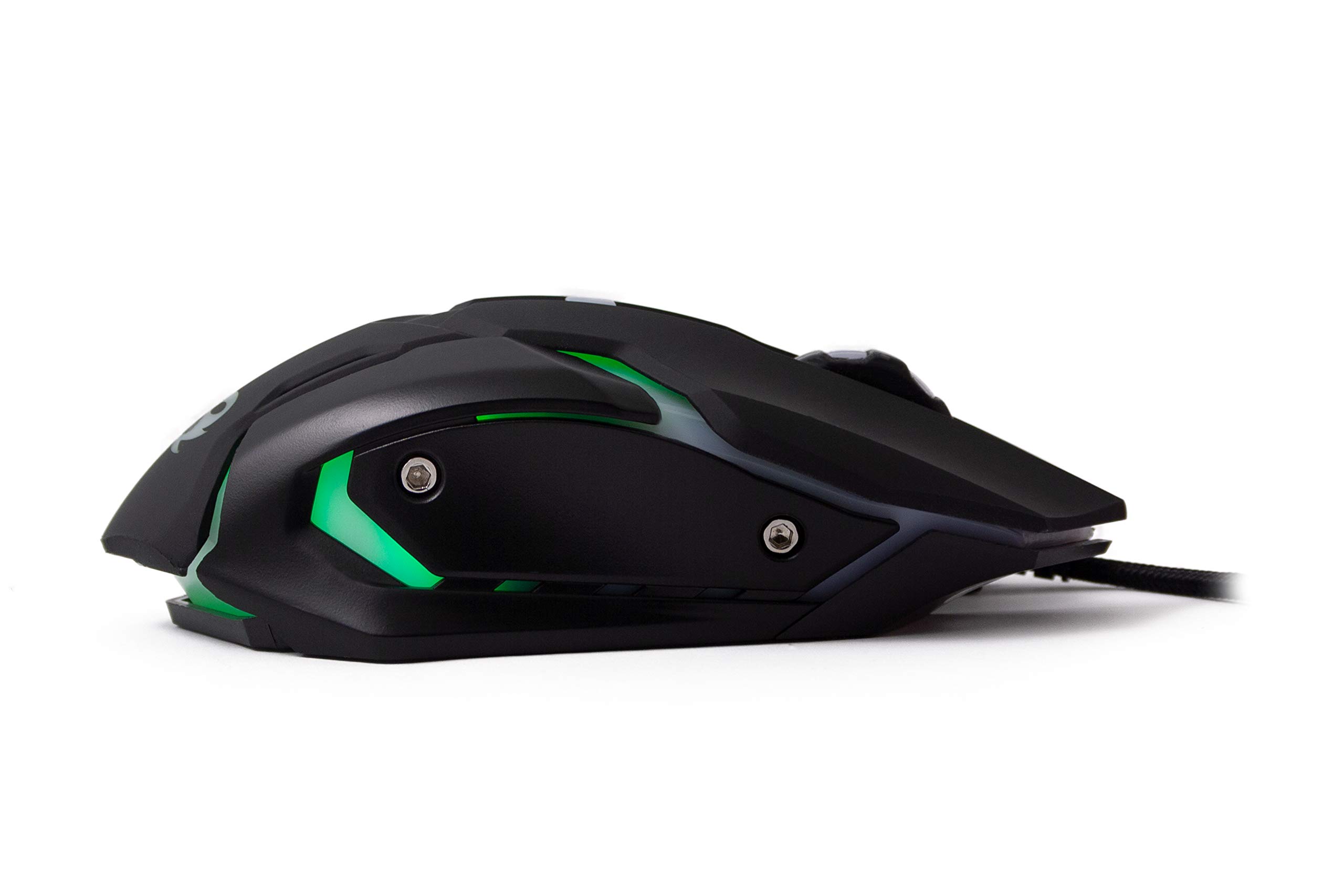 Deep Gaming X-Wing Setup Gaming 4 en 1: Teclado Membrana QWERTY con Ñ retroiluminado, ratón óptico LED 2400 dpi, Auriculares Gamer con micrófono, Alfombrilla Antideslizante. PC/Xbox One/PS4, Negro