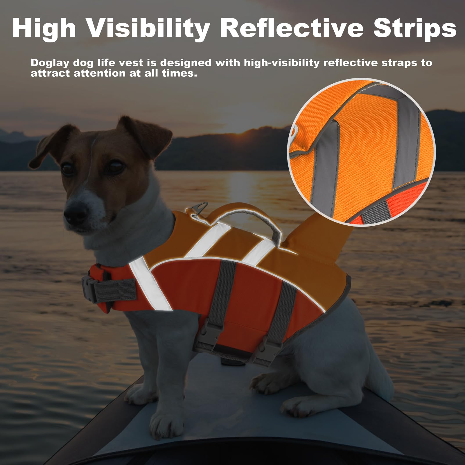 Doglay - Gilet de sauvetage pour chien requin, flottabilité supérieure avec poignée de sauvetage et bandes réfléchissantes et aileron de requin, gilet de natation pour petits chiens
