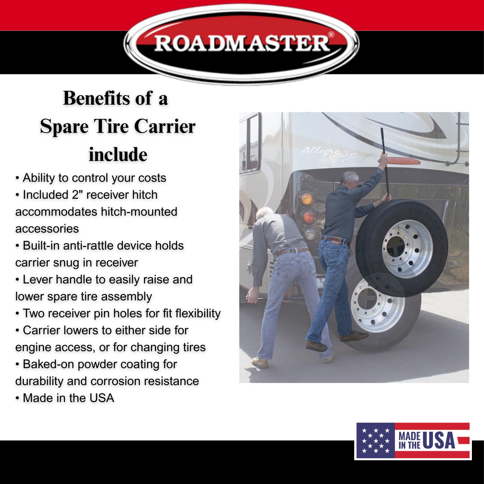 Amazon.com: Roadmaster 195225-S Spare Tire Carrier with 2