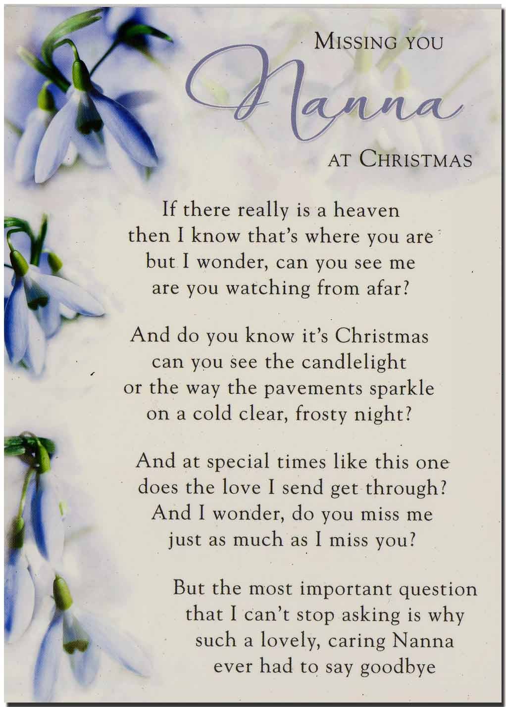 Gravematters.co - Memories Card Grave Card - Missing You Nanna At Christmas - Free Card Holder - C102.
