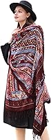 Vista 7 de DANA XU Manta de pashmina extragrande 100% de lana merina, bufanda de viaje, bufanda de cachemira para mujer, otoño e invierno, chal de gran