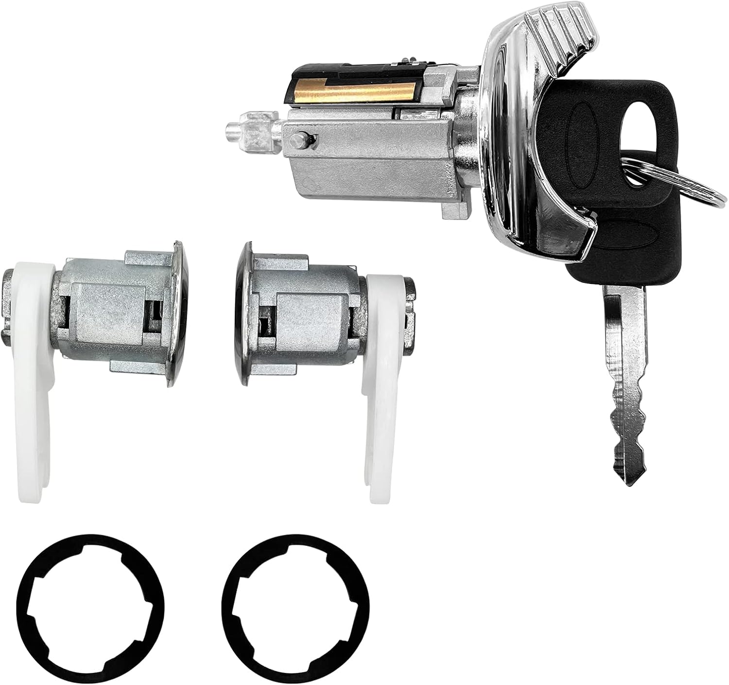 Door Lock Cylinders Set & Ignition Switch with Keys, Compatible With1990-1995 Ford F150/250/350, E150/250/350, Ranger, Bronco & Mercury Grand Marquis Vehicles, Replace OE: C-42-150+DP-42-122