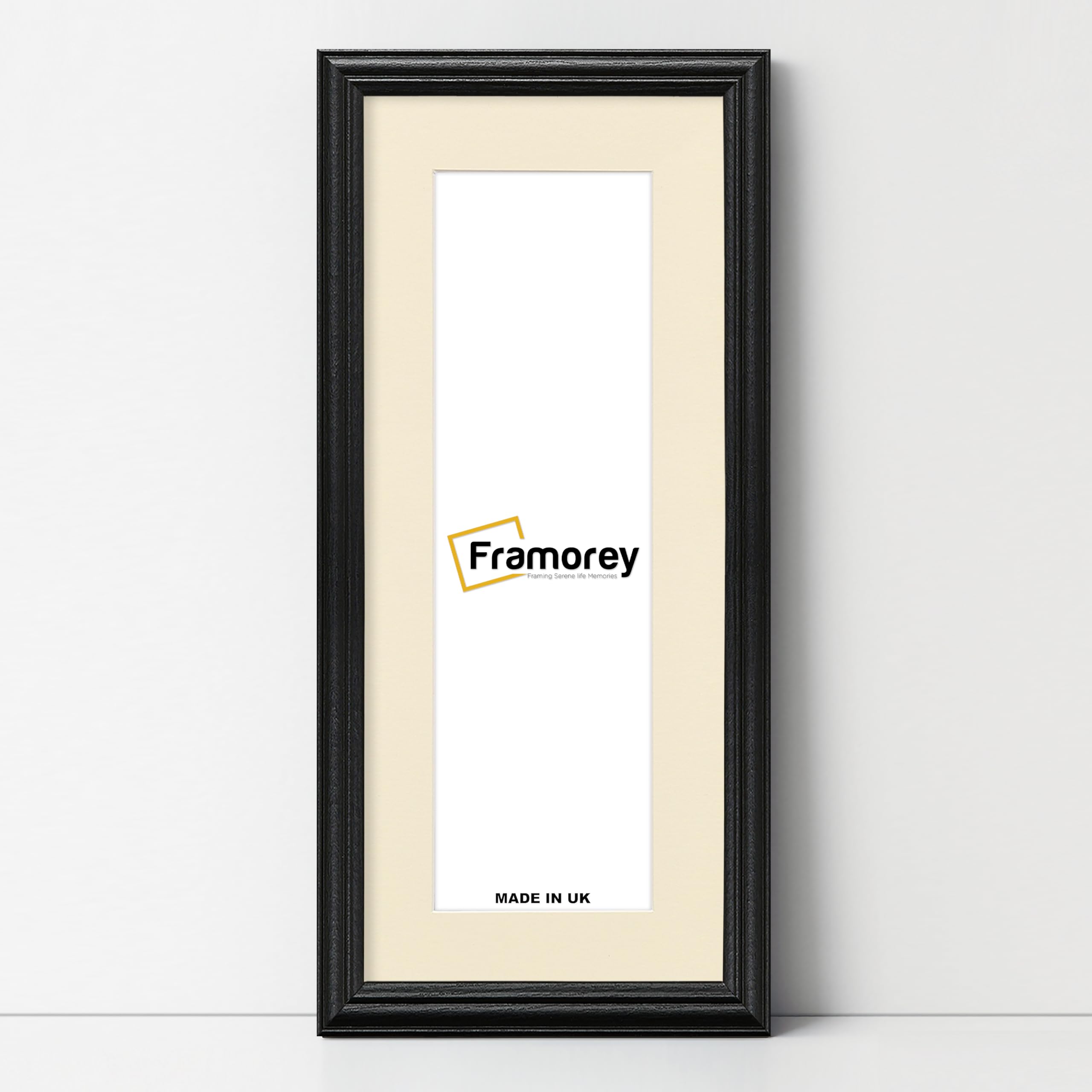 FRAMOREY Panoramic Style Antique LW Picture Frame, 30x14" Black Photo Frame With 26x10" Ivory Mount Wall Art Poster Frame, Modern Photo Frames, Home Décor Frames
