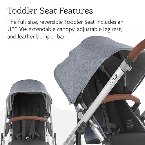 Miniatura 4 de Cruz V2 - Cochecito Gregory (azul mélangeplateadocuero sillín de sillín