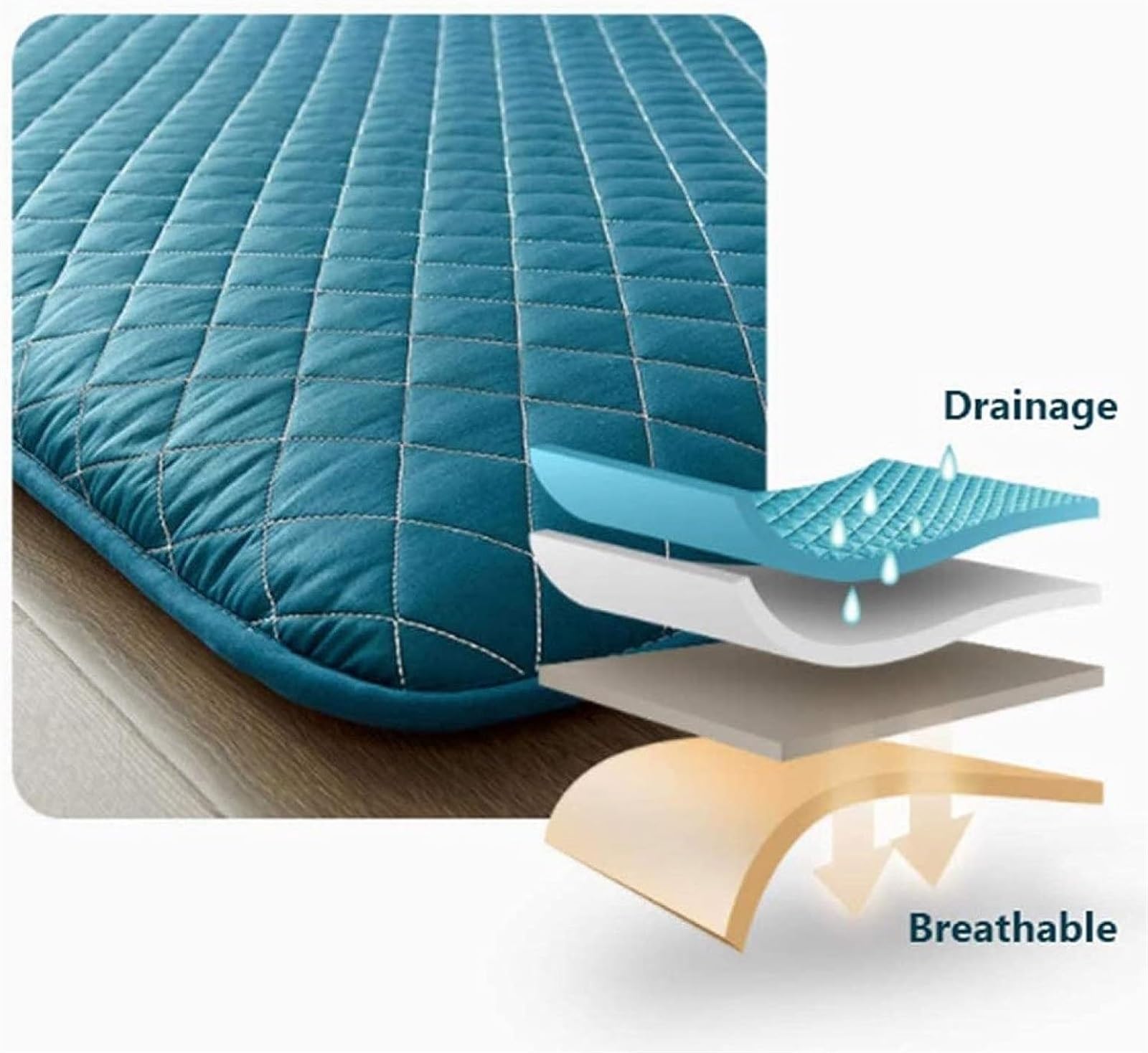 Materasso da pavimento giapponese, pieghevole, futon tailandese, arrotolabile, comodo materassino per dormire, per pavimento, misura A, 150 x 200 cm, perfetto per meditazione e relax