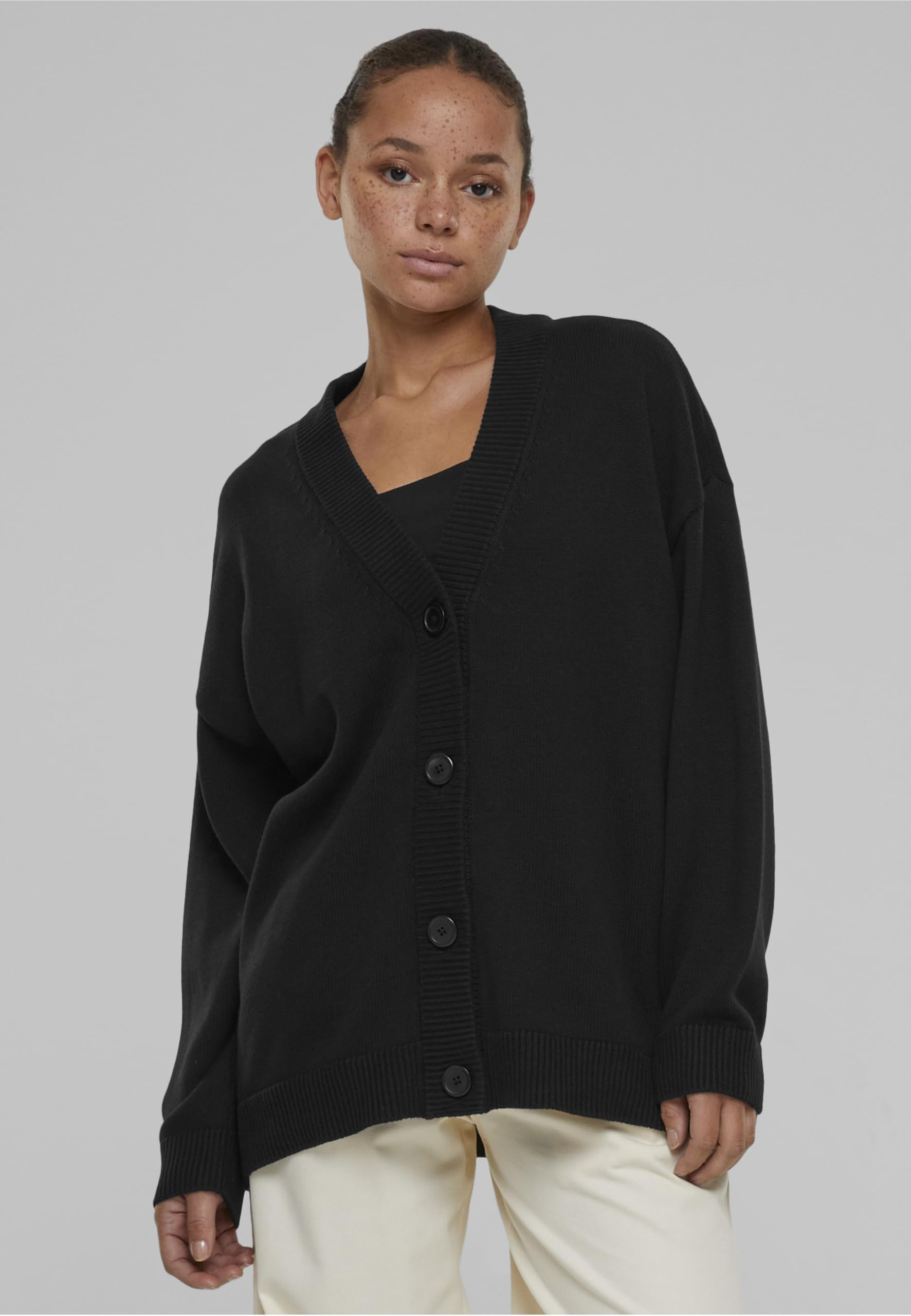 Urban Classics Ladies Big Oversized Mujer Cárdigan Negro Más Grande