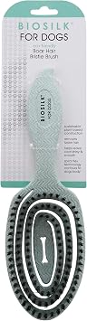 BioSilk for Dogs Eco-Friendly Boar Hair Bristle Brush, Mint Green, Ergonomic Wide-Grip Handle, Removes Loose Hair and Debris, Gentle on Sensitive Skin, All Coat Types
