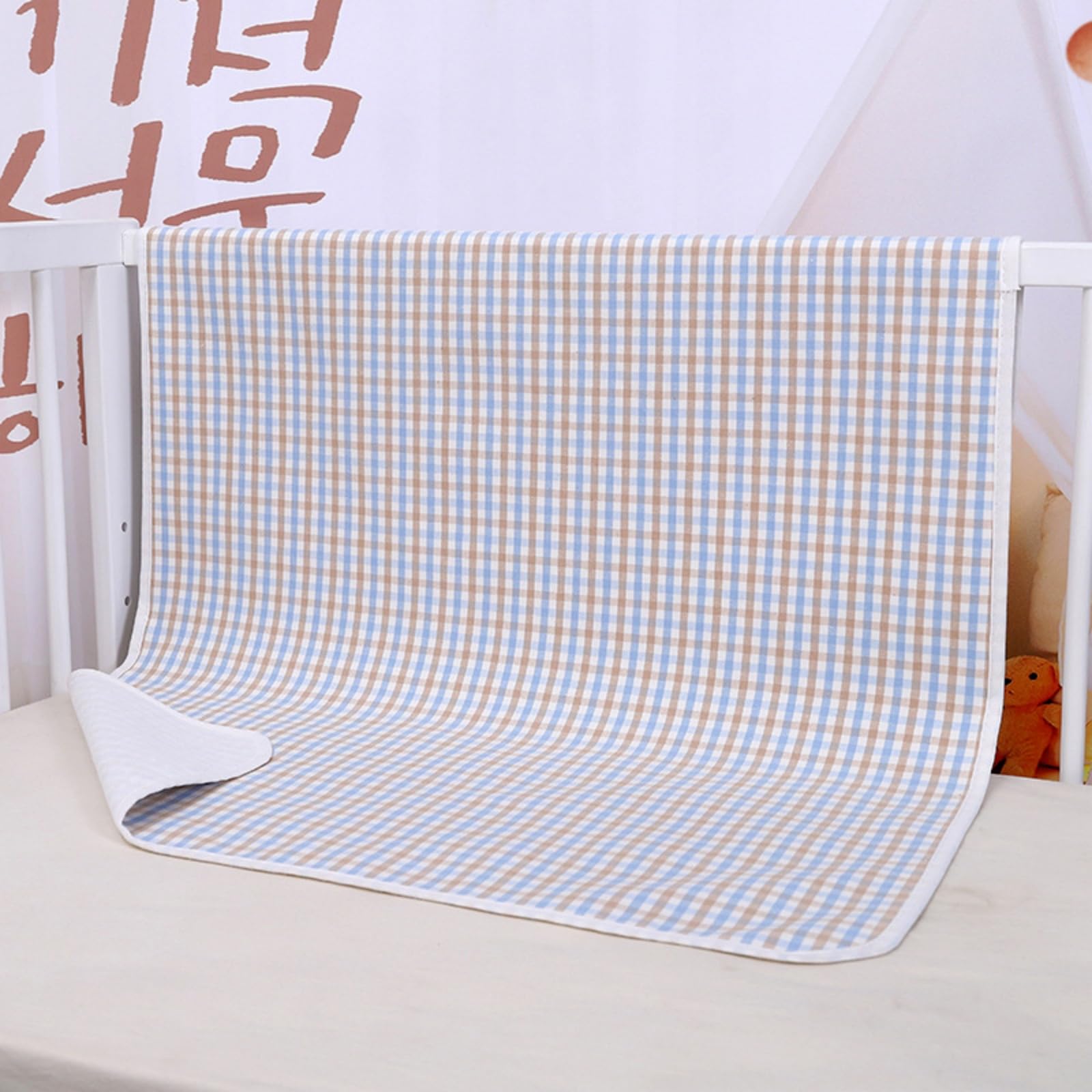 FANSU Empapadores Cama Absorbente Estilo Japonés (Azul,180x200cm) | Protector Colchon Impermeable, Protector de Cama Reutilizable para Incontinencia para Silla de Ruedas, Incontinencia