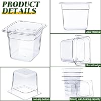 Vista 3 de Yinder 12 Pcs Plastic Clear Food Pans 1/6 Size Stackable Polycarbonate Food Containers with Capacity Indicator Restaurant Commercial Hotel Pan for