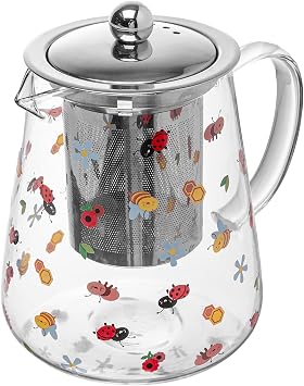 Chaleira Lyor Garden Party 750ml Vidro Borossilicato com Filtro Inox