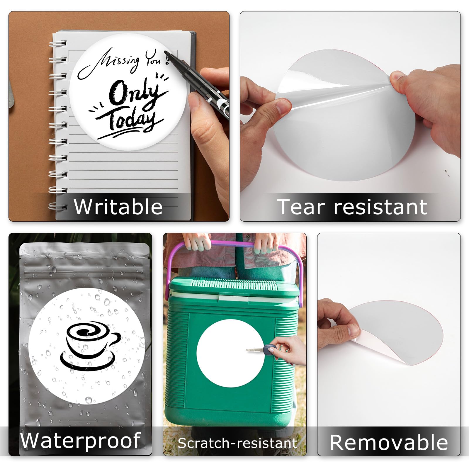 Snapklik White Dot Stickers 6 Inches Vinyl Self Adhesive snapklik-white-dot-stickers-6-inches-vinyl-self-adhesive