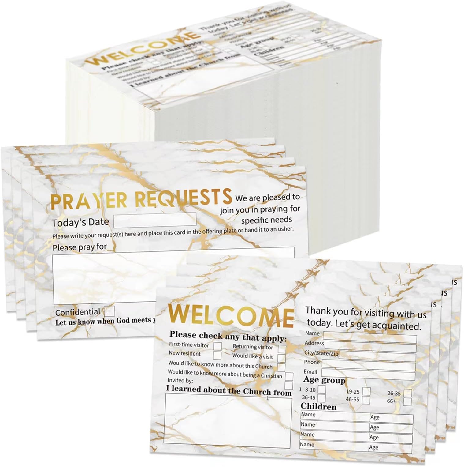 Spanish Church Visitor Cards 100Pcs Greenery Church Nigeria