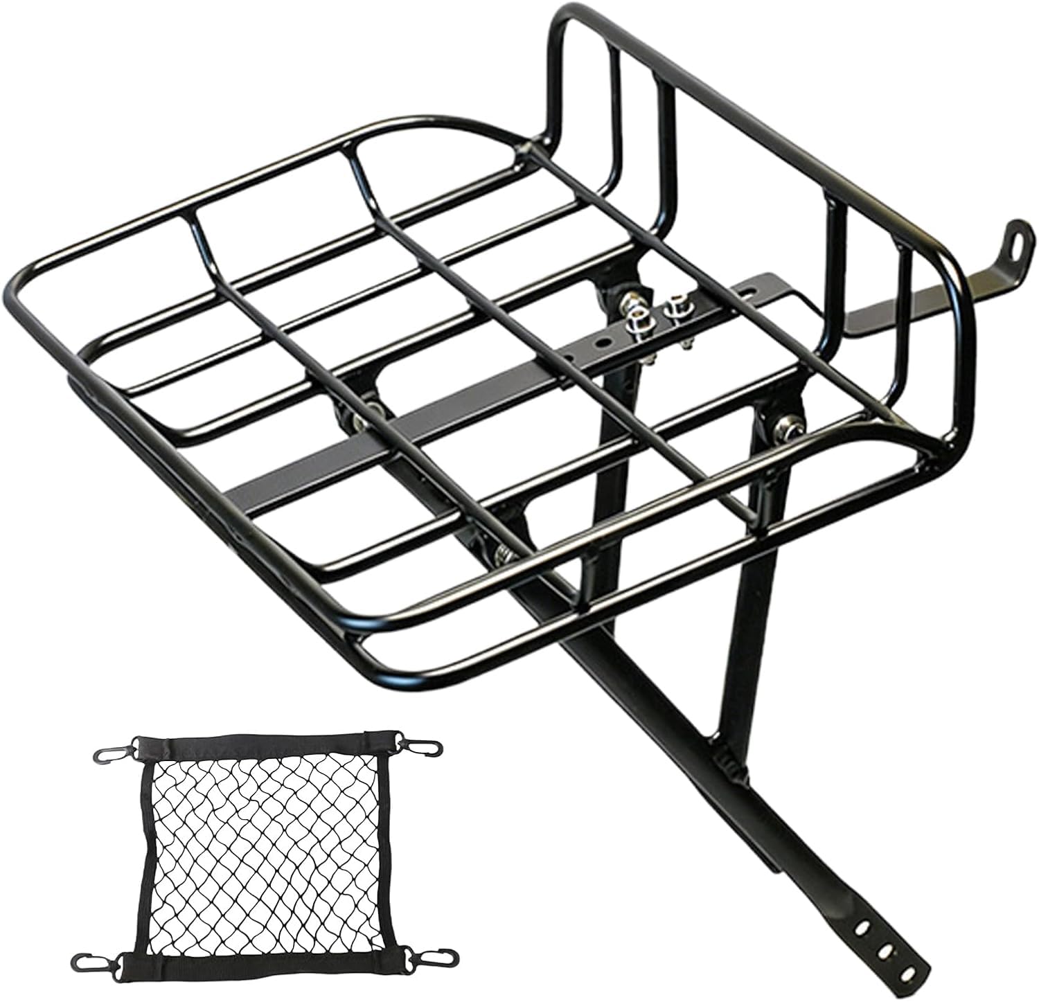 Portapacchi Anteriore per Bici Pieghevole 20 Pollici - Cestino Cargo Ultra Leggero 700g in Lega di Alluminio con Dadi di Blocco, Portatore Integrato per Biciclette compatte