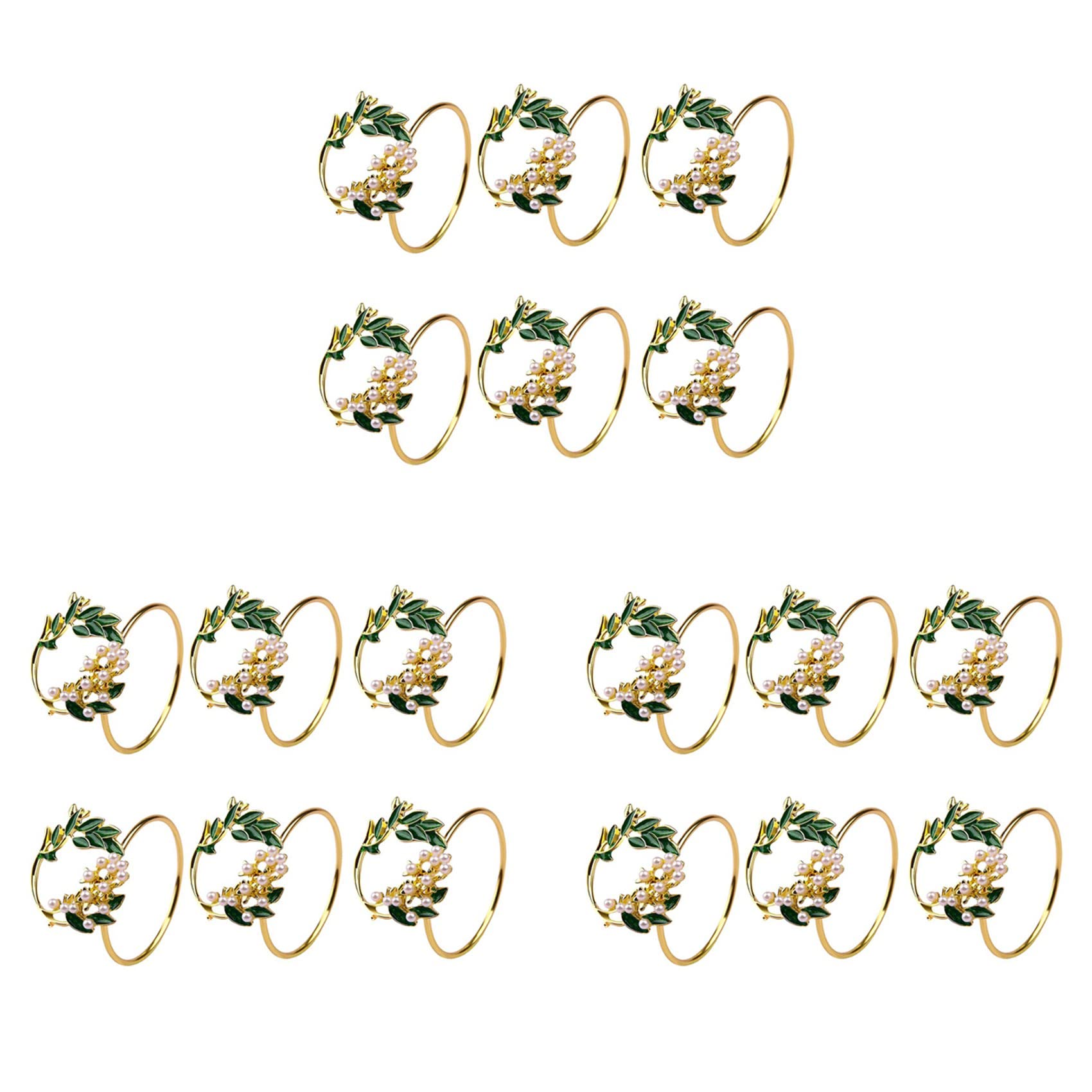Hndhbfgrt Napkin Ring Flower Napkin Rings Set of 18 Metal Napkin Holder for Wedding Party Dinner Table Decoration