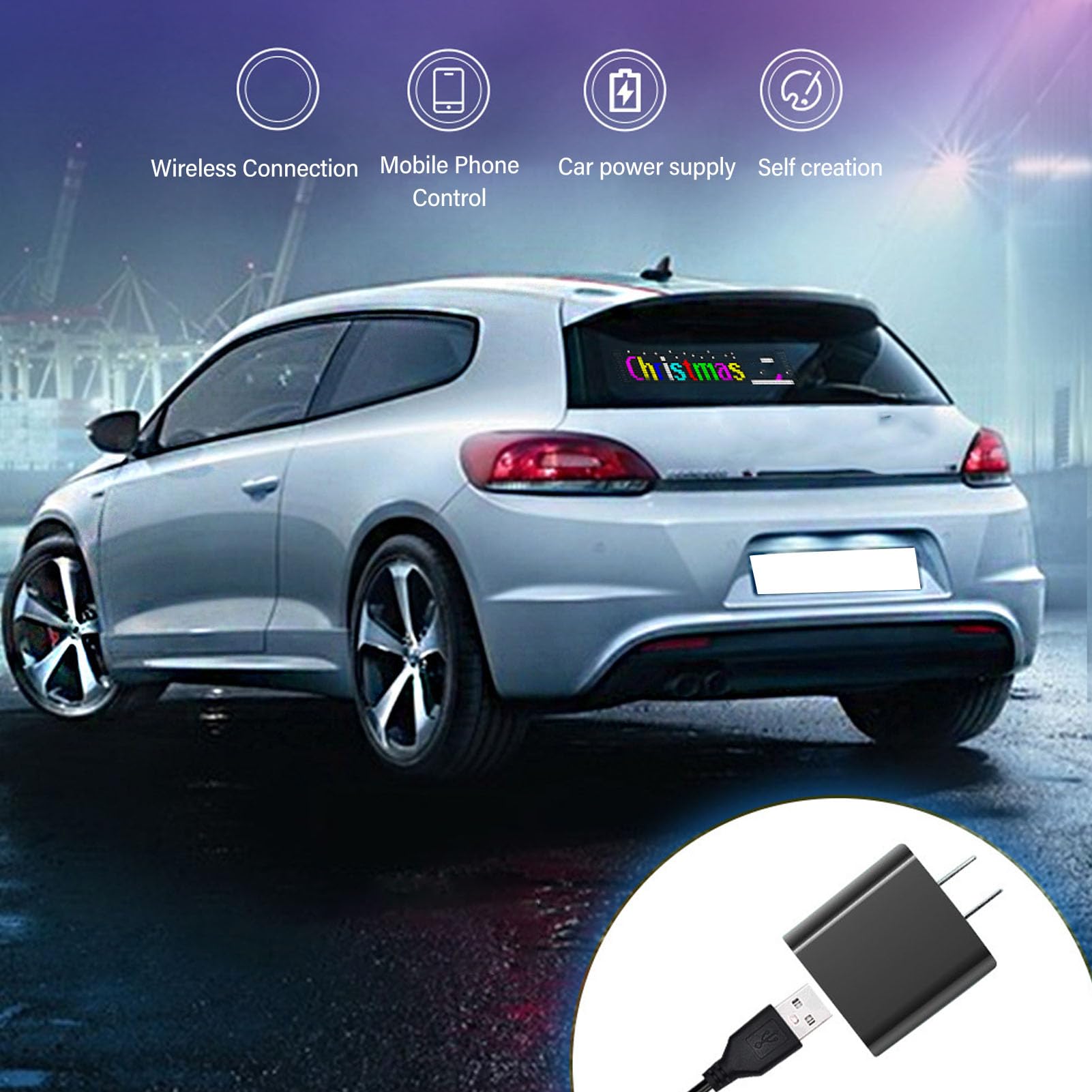 Programowalny znak LED LOCADENCE, przewijany znak reklamowy LED, kontrola aplikacji Bt Koraliki RGB Przewijany jasny reklamowy znak LED, wodoodporny panel LED USB IP66