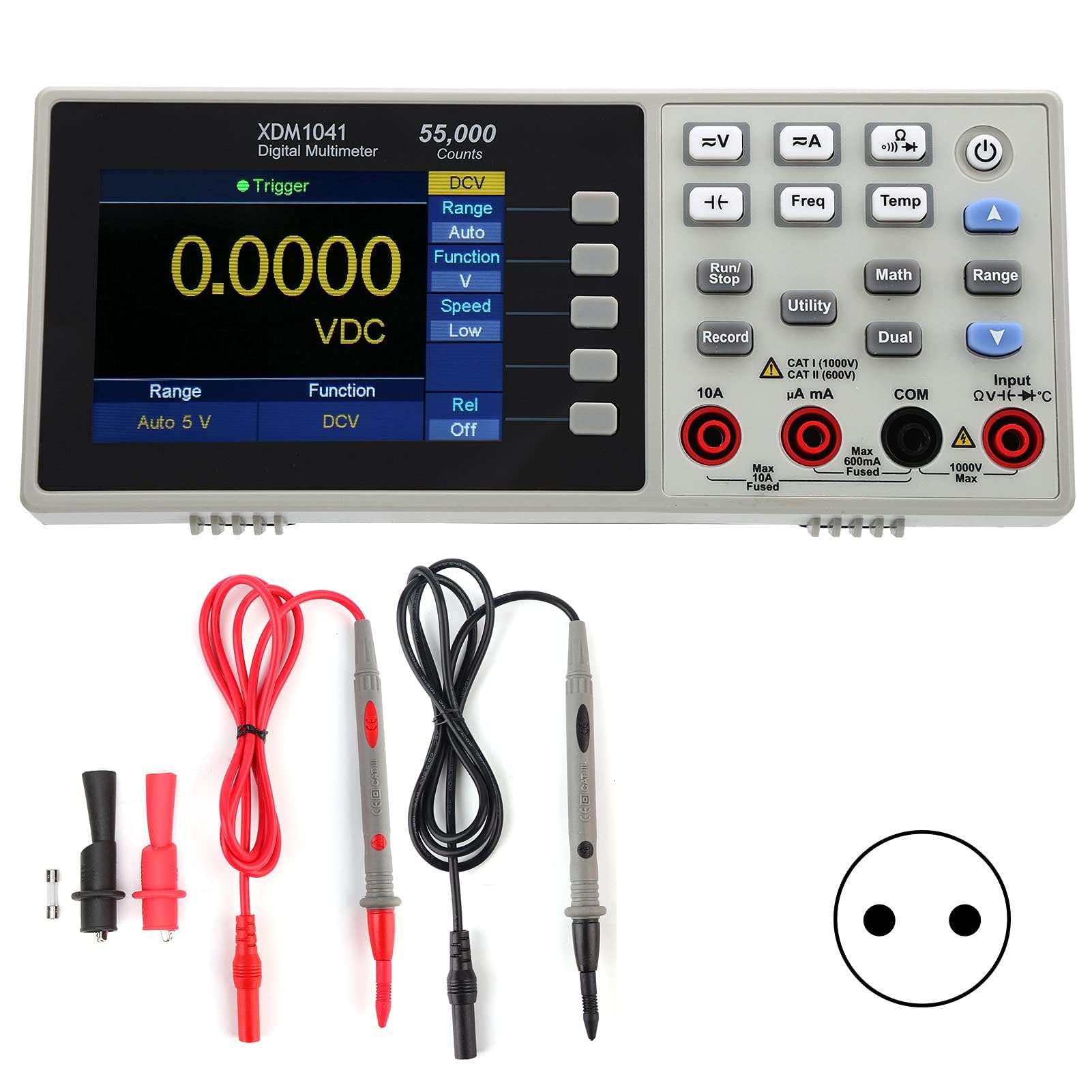 Multímetro, multímetro digital XDM1041 3.7in LCD Mini Multímetro digital de escritorio Medidor de temperatura de valor eficaz verdadero Medidor para instrumentos, laboratorios(EU Plug)