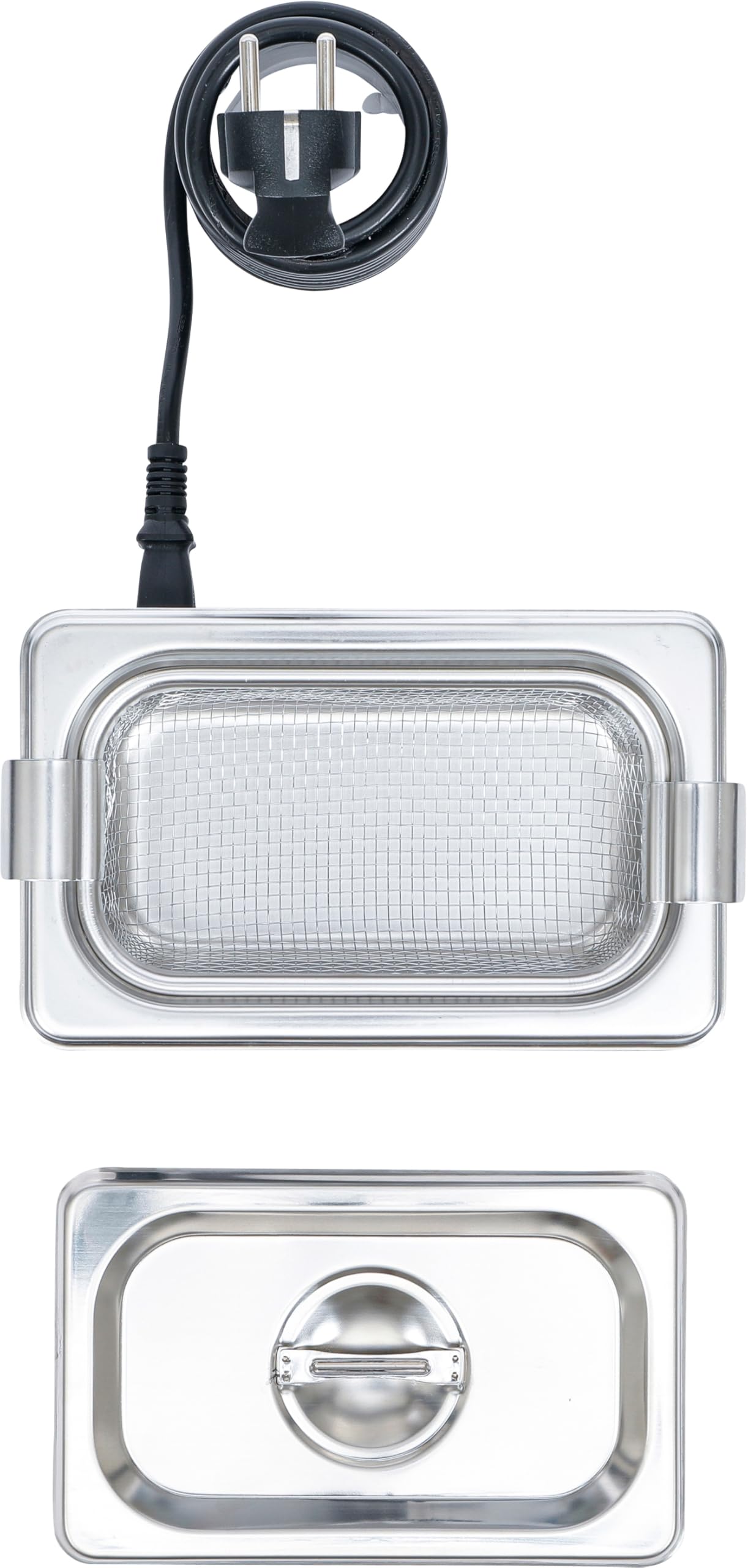 BGS Diy 63080 | Ultraschall-Teilereiniger | 700 ml | 35 W | Edelstahl | 42 kHz | Zeiteinstellung 0 - 30 min | 18 Zeitstufen | für Vergaserteile, Schmuck, Uhrenarmbänder, Münzen
