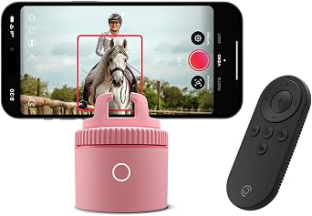 Pivo Equestrian Pod Auto Tracking Phone Holder, Face, Body & Horse Tracker, 360 Rotation, 6 Speed, Stand for Video Recording with Remote Control Pink