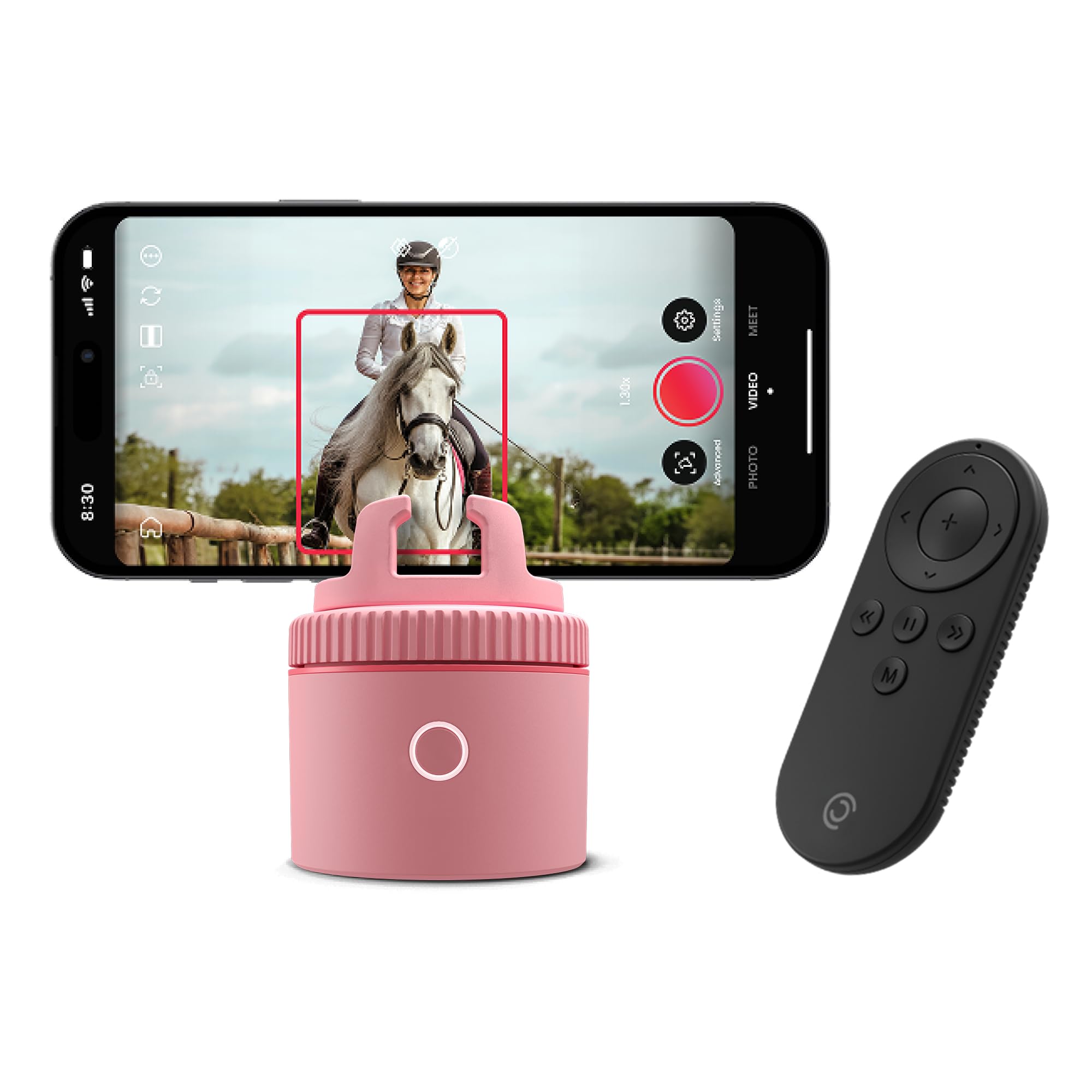 Pivo Equestrian Pod Auto Tracking Phone Holder, Face, Body & Horse Tracker, 360° Rotation, 6 Speed, Stand for Video Recording with Remote Control (